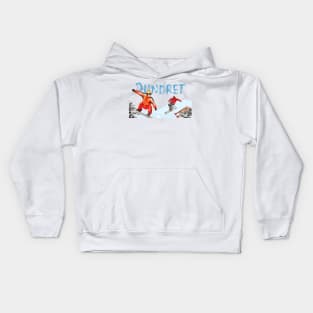 Skiing and snowboarding in Dundret Kids Hoodie